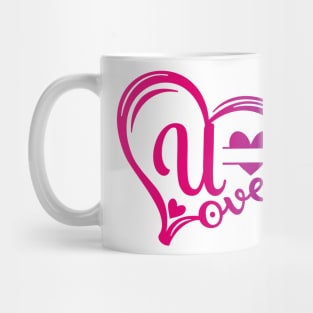 letter u monogram in the shape of love Mug